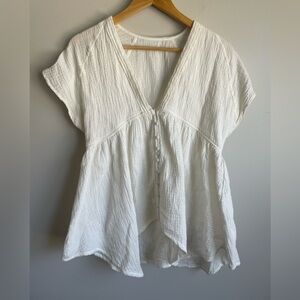White Flowy Cotton Top
